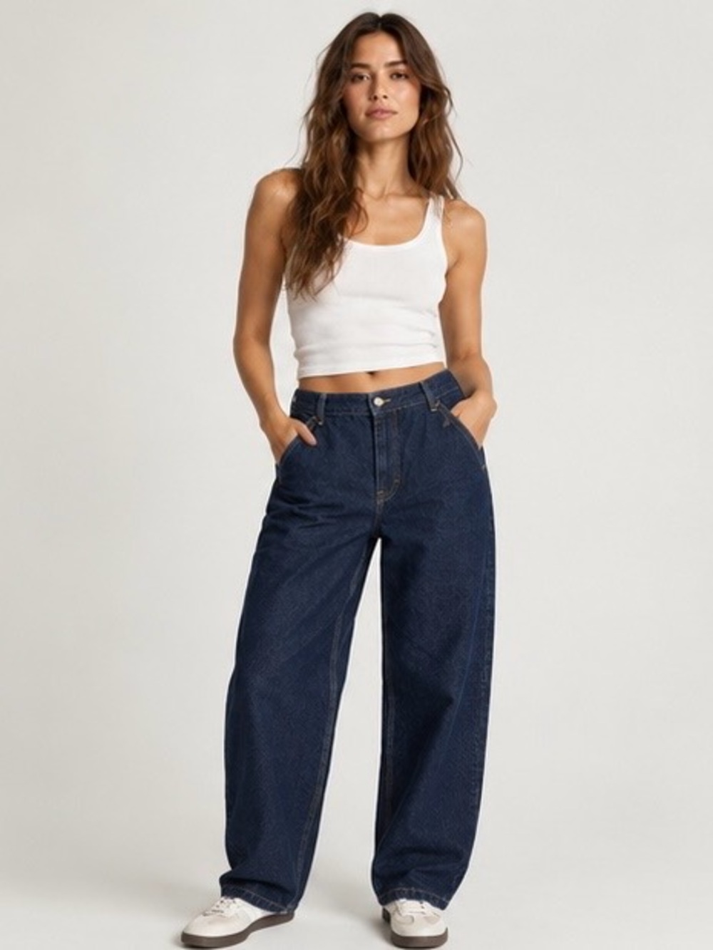 Free People We The Free Dark Wash Wide Leg Jeans Size L
